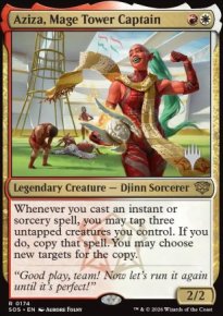 Aziza, capitaine de Tour-polo des mages - Planeswalker symbol stamped promos